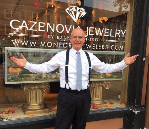 Ralph Monforte in front of Cazenovia Jewelry Store
