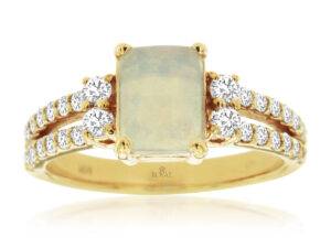 14K Yellow Gold Ring Semi-Precious