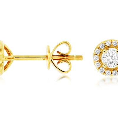 14K Yellow Gold Earrings Diamond