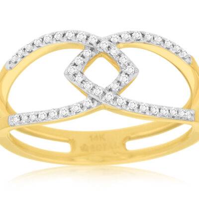 14K Yellow Gold Ring Diamond