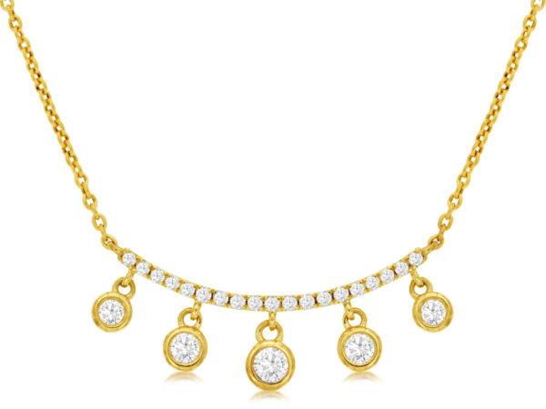 14K Yellow Gold Necklace Diamond